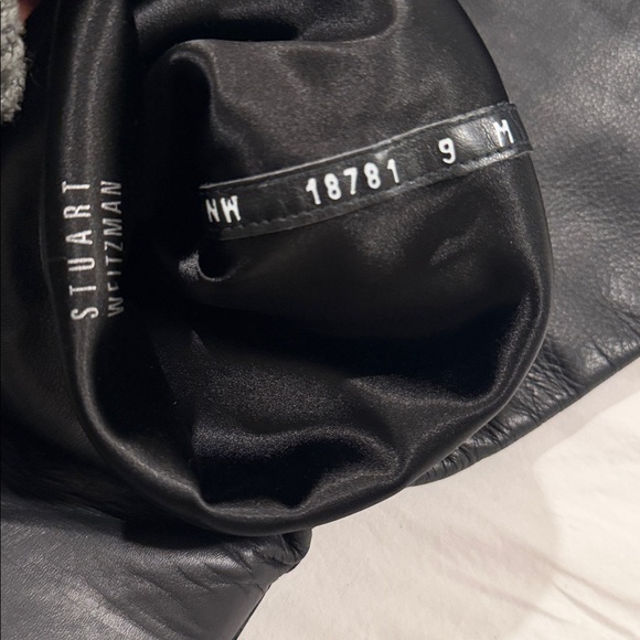 Stuart Weitzman Black leather Over-The-Knee Boots with Gold Block Heel - Picture 7 of 12